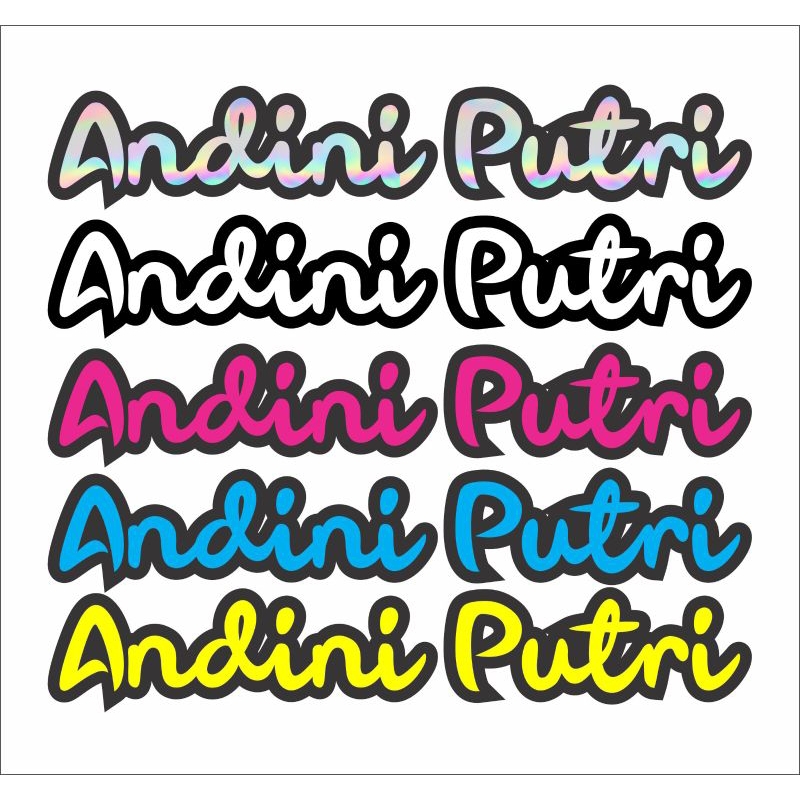 2 pcs Cutting Sticker nyala 3D / tumpuk Custom nama reflektif