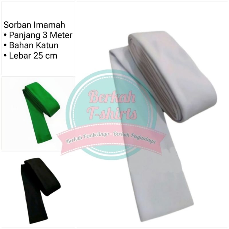 SORBAN IMAMAH PANJANG 3 METER POLOS