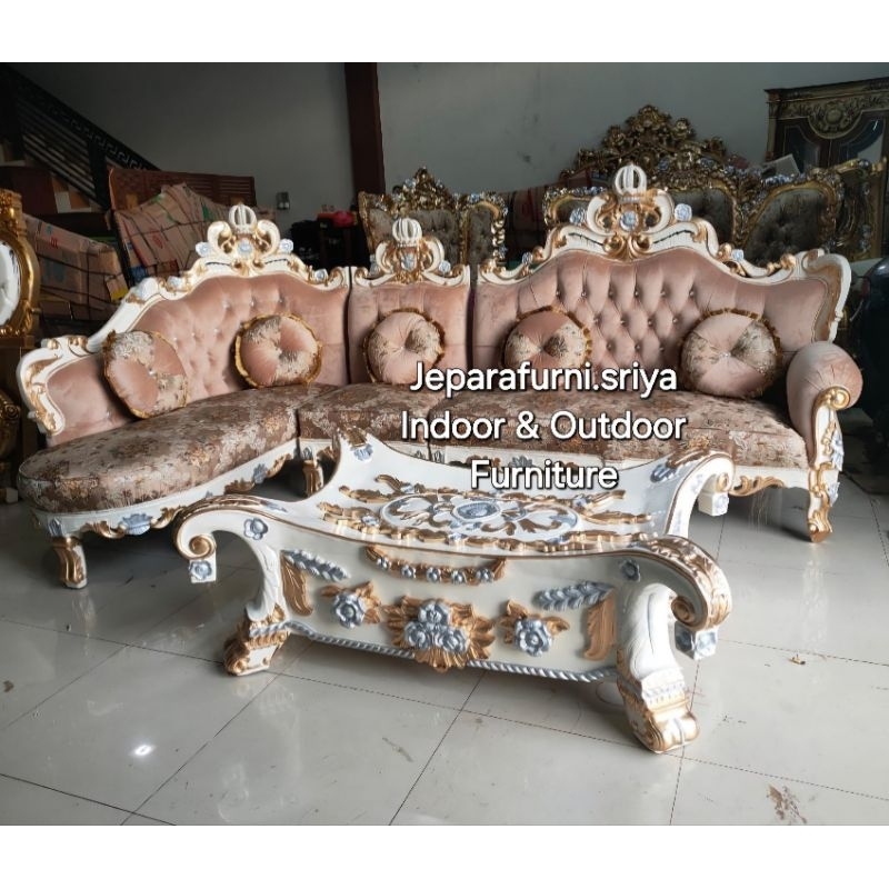 Sofa Tamu Mewah Sultan Kayu Jati Jepara I Kursi Tamu Sultan Jati Jepara I Sofa Ukir Mewah I Sofa Pre