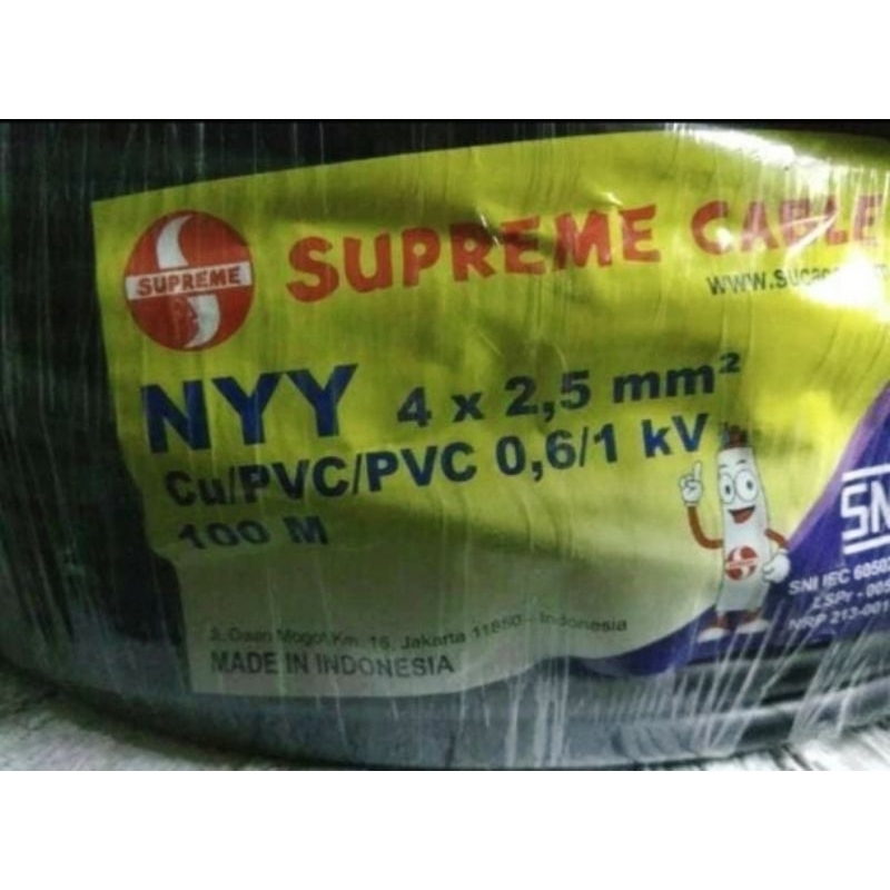 Kabel Supreme dan Jembo Nyy 4X2,5mm Eceran Per Meter