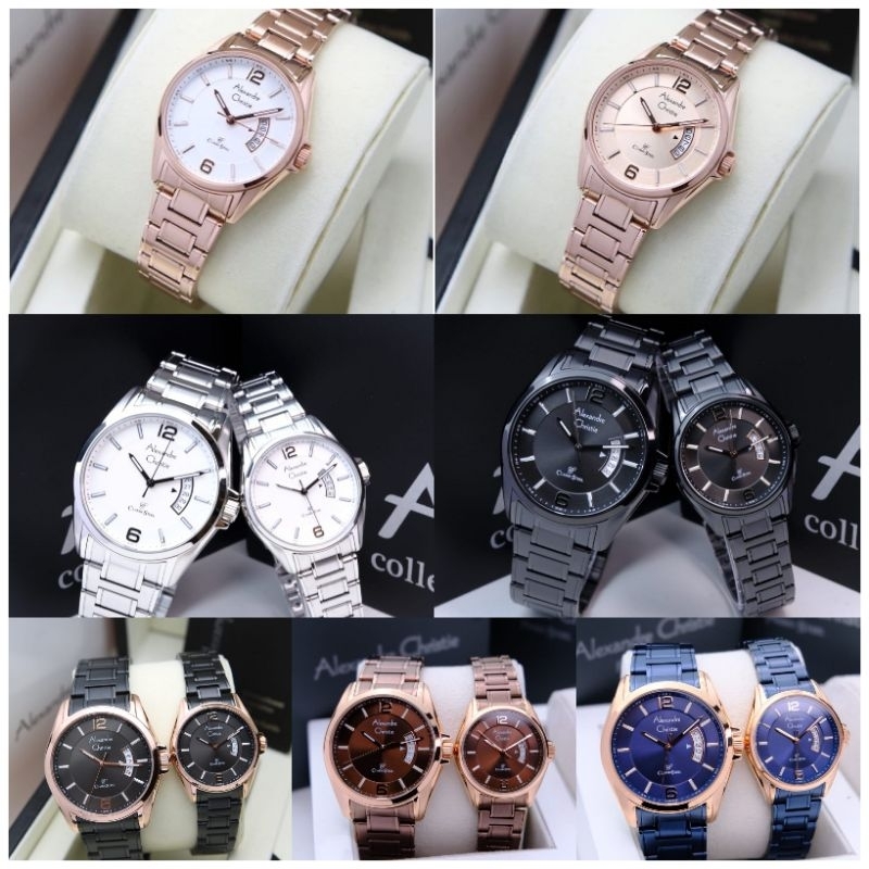 Alexandre Christie  8684 rantai jam tangan couple Original
