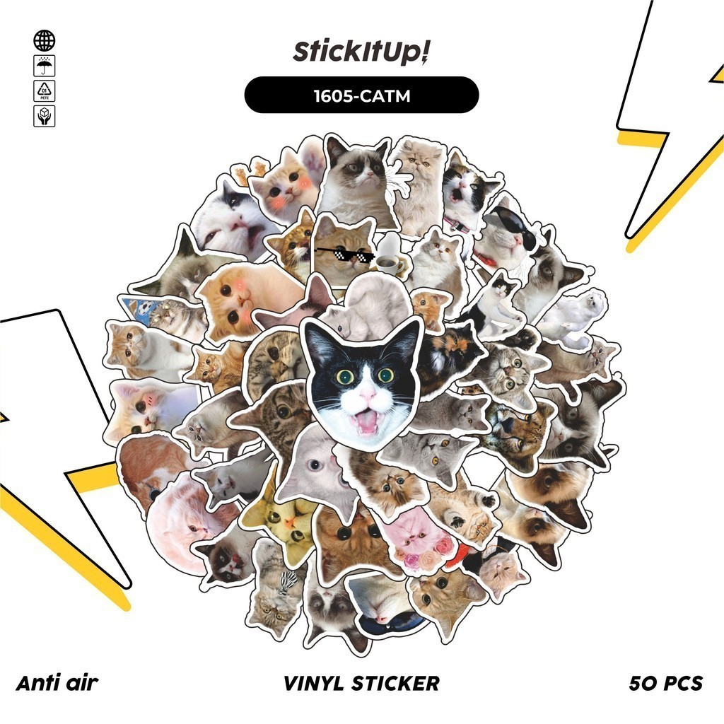 

COD✨ 100 Pcs Stiker Funny Cats Emoji Lucu Anti Air Untuk Dekorasi Notebook Sepeda Skateboard Handphone DIY