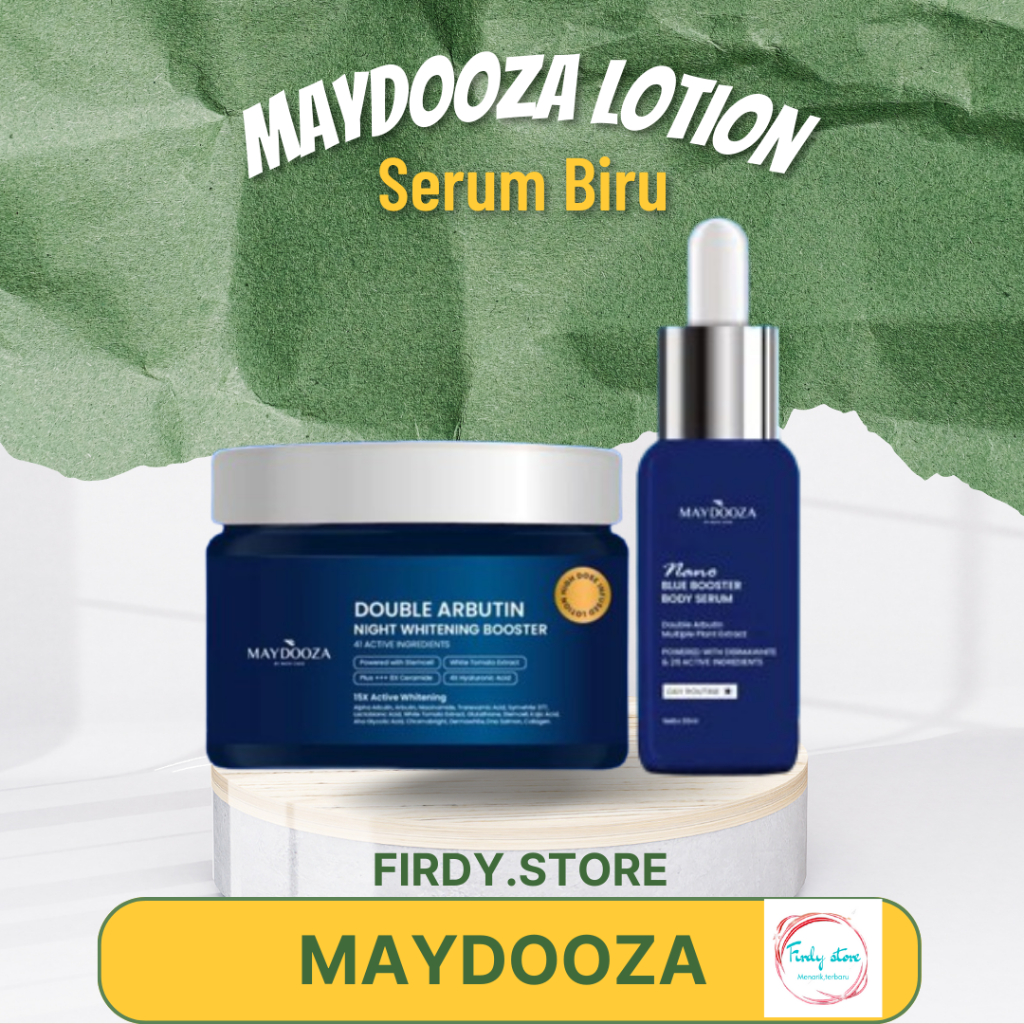 Maydooza BUNDLING SERUM + LOTION Body lotion Infused Whitening 15x Active Whitening + Serum Biru Nan