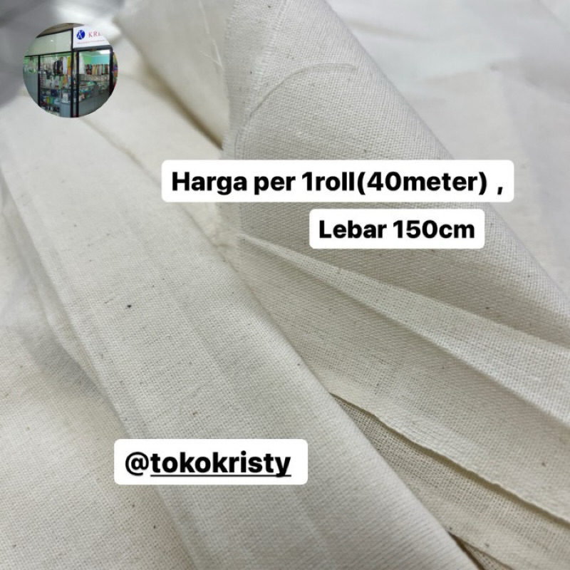 kain blacu belacu lebar 150cm per roll