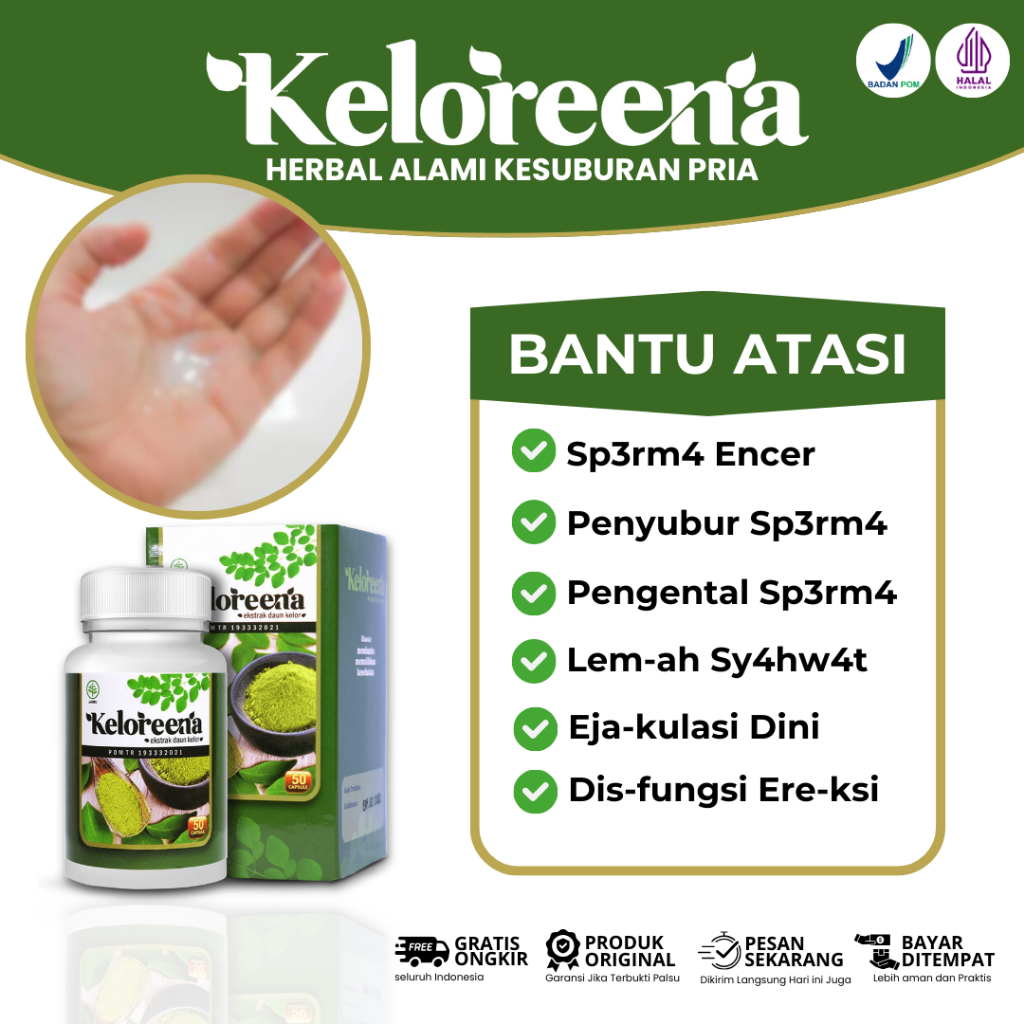 Keloreena Kapsul  Obat Sperma Encer Penyubur Sperma Mengatasi Ejakulasi Dini Lemah Syawat Loyo