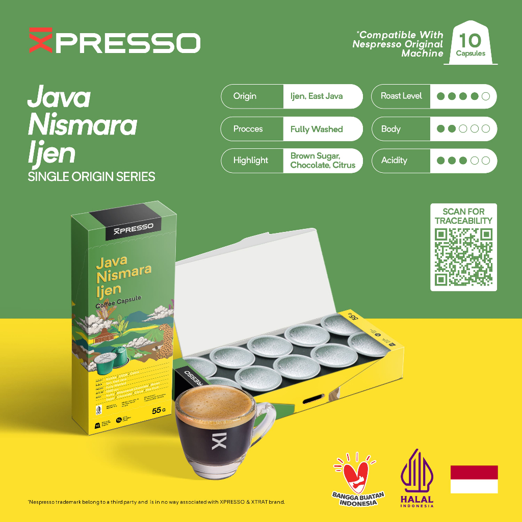 

Kopi Kapsul Java Nismara - Xpresso Coffee Capsule - Nespresso Compatible