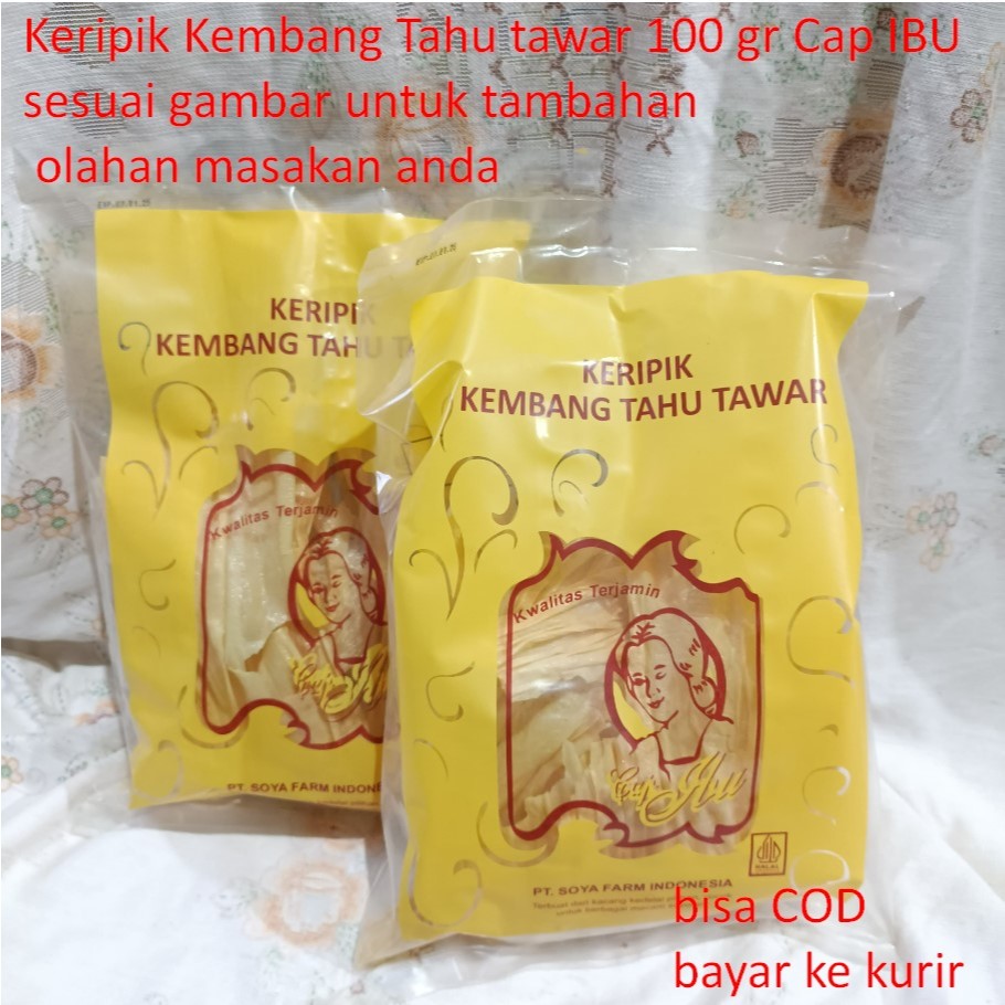 

Keripik Kembang Tahu tawar 100 gr Cap IBU sesuai gambar untuk tambahan olahan masakan anda