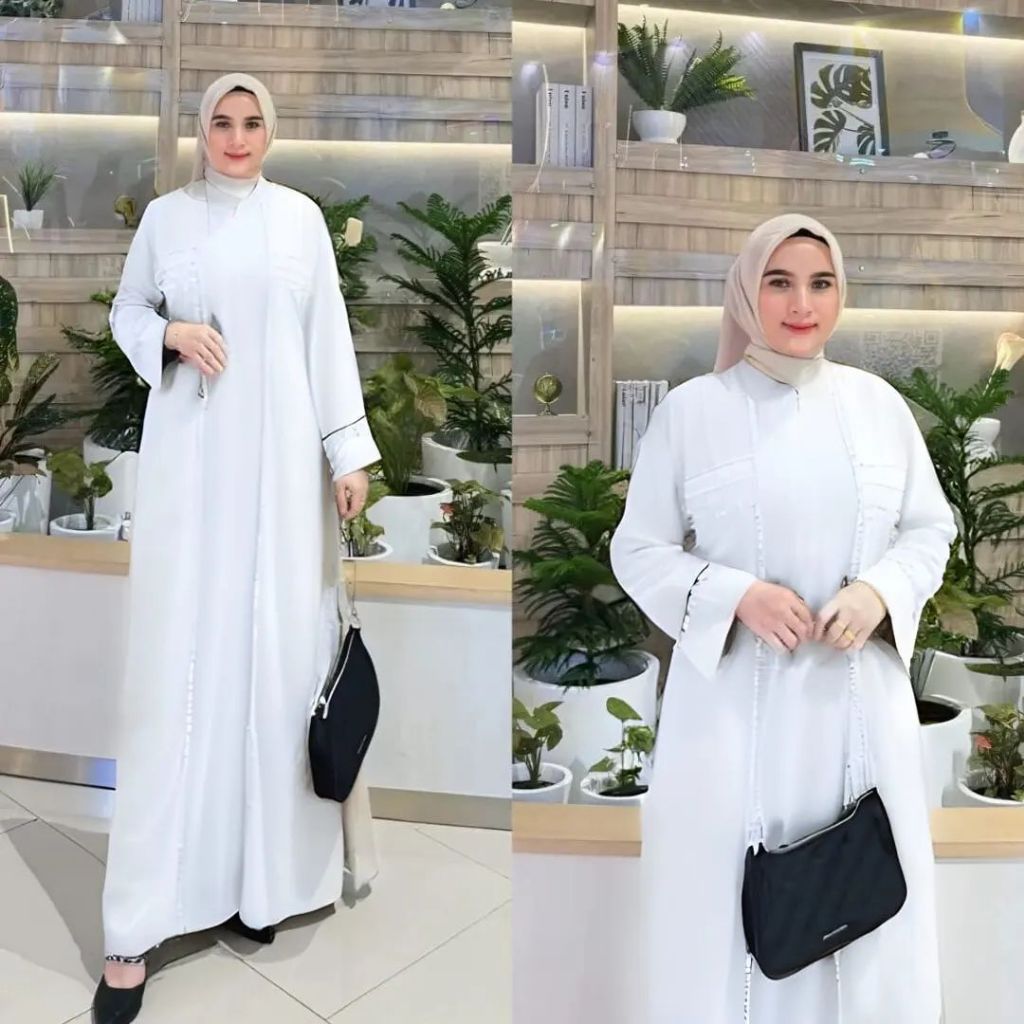 miracle alica // Kamila Abaya / gamis seleting depan busui /gamis hitam kekinian 2024 / gamis terbar