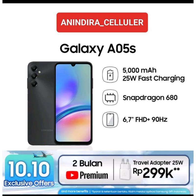 SAMSUNG GALAXY A05S 6/128 NEW FREE ADAPTER