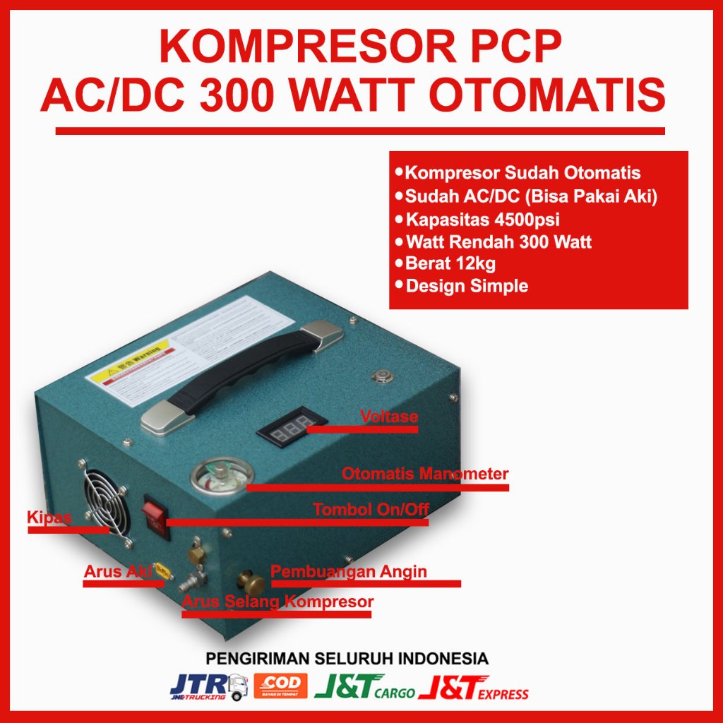 KOMPRESOR TERLARIS KOMPRESOR 300 WATT - KOMPRESOR 4500 PSI - KOMPRESOR PCP OTOMATIS - Free Packing K