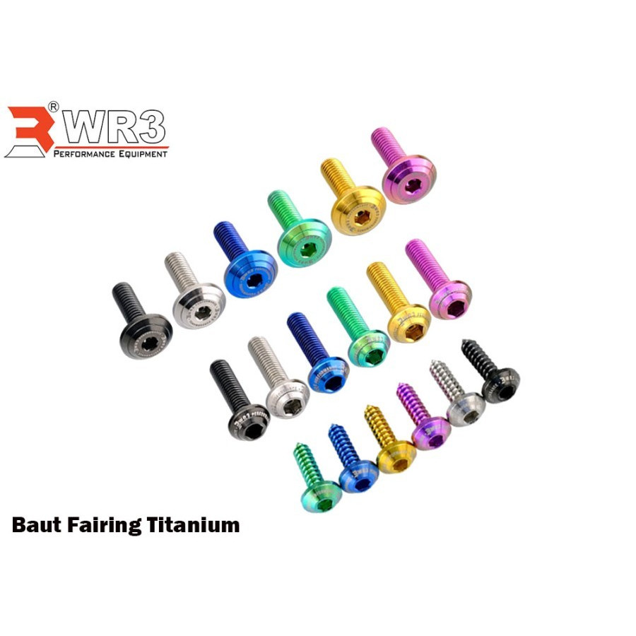 Baut Titanium WR3 Body Fairing ZX10R /  R15V3 / R15V4 / R25 New/ New Nmax Old New Turbo /CBR 250 RR 