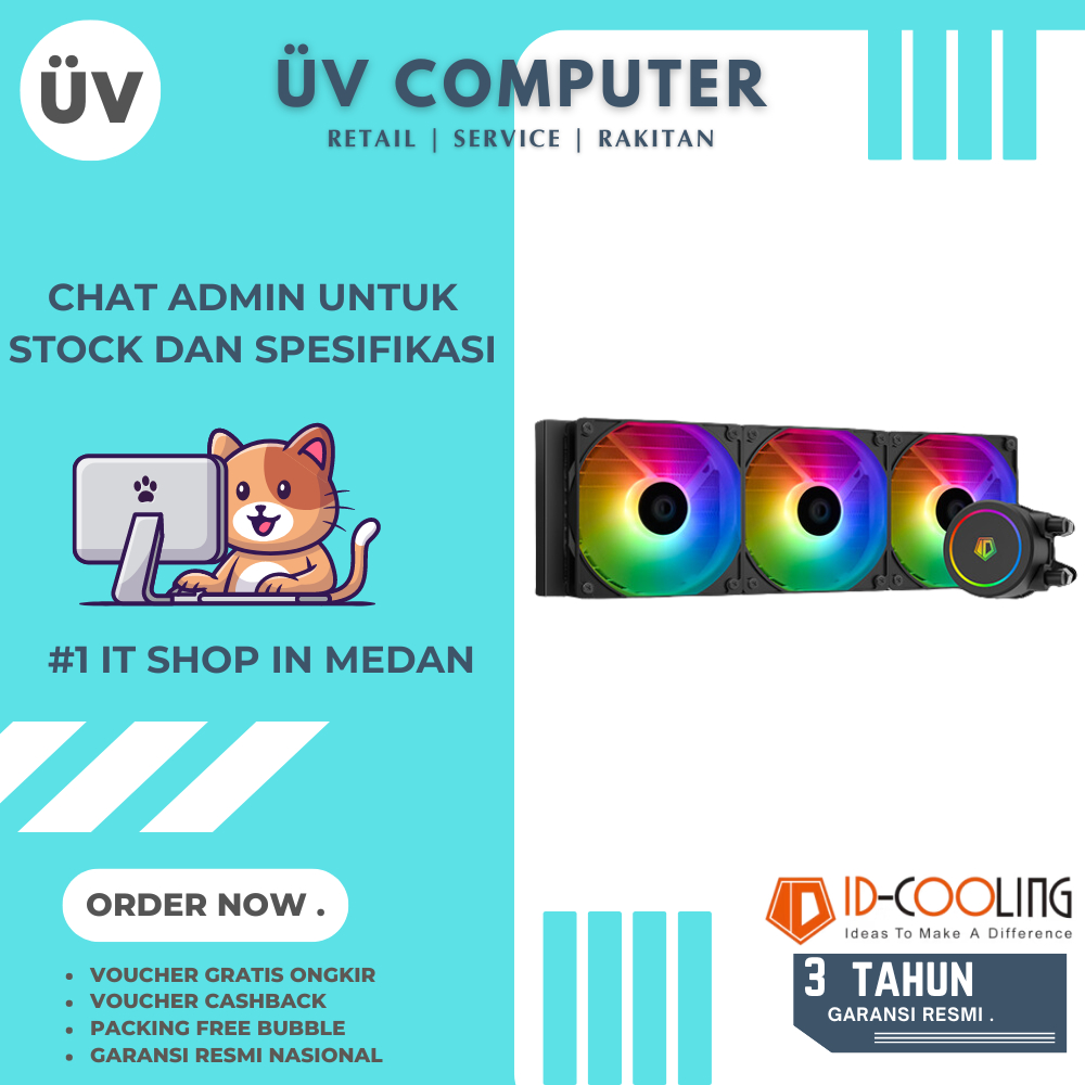 AIO Liquid Cooler Water Cooling CPU Processor ID-COOLING FX 360 ARGB RGB | Intel/AMD | 3 Fan Black H