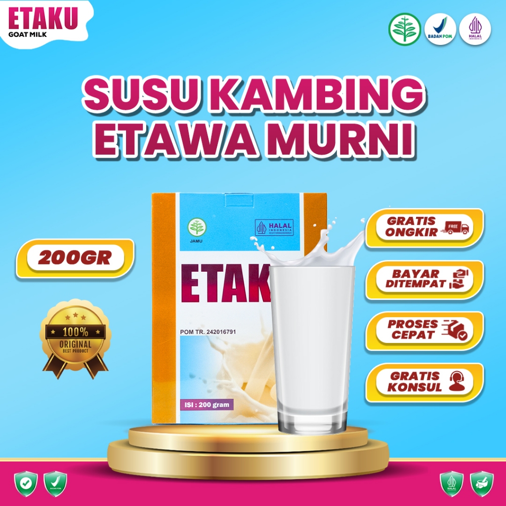 

ETAKU GOAT MILK - SUSU STERIL BUBUK DARI KAMBING ETAWA.