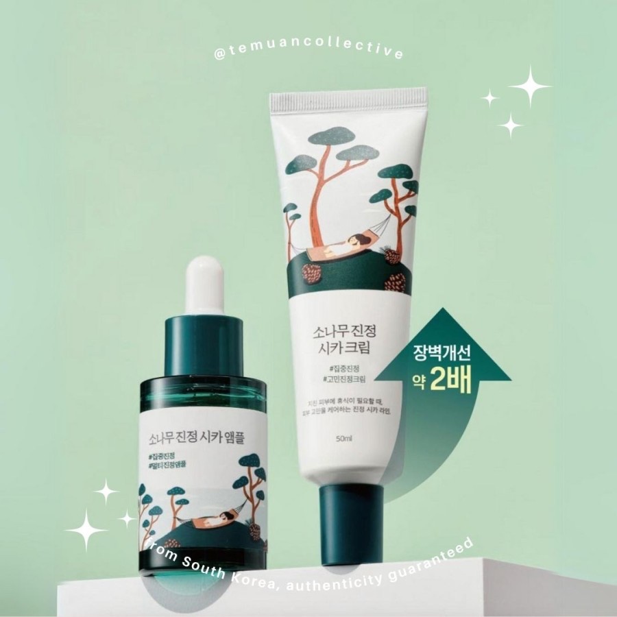 ROUND LAB Pine Calming Cica Cream 50ml - RoundLab PH Balanced Watery Gel Pinus Densiflora Leaf Extra