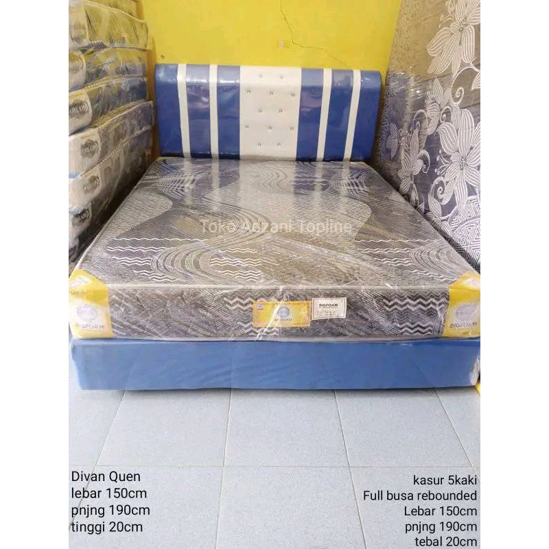 dipan kasur quen 150x190x20/22cm full busa rebounded