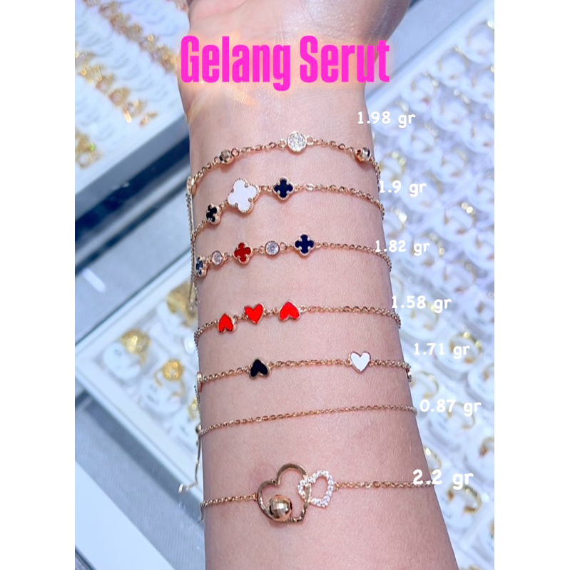 Gelang Emas Serut kadar 8k