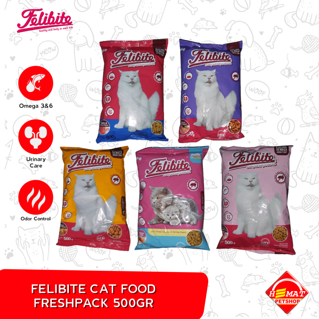 Makanan Kucing Kering Felibite Adult Kitten Dry Cat Food Fresh Pack 500 Gram
