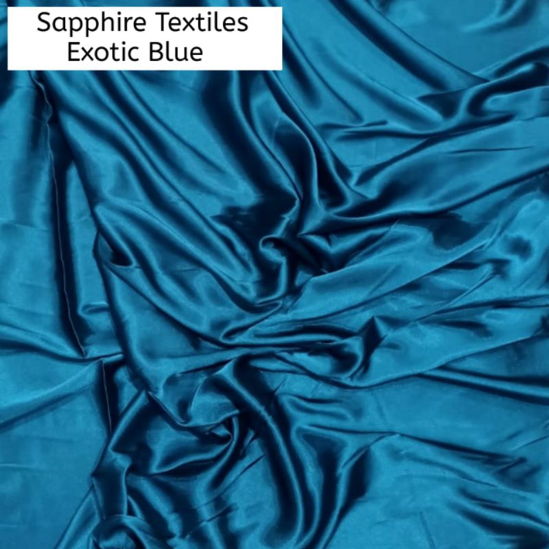 1/2 Meter White Kain Satin Kilap Max warna Exotic Blue Jakarta Satin Bridesmaid Saten Silk Kilap Pre