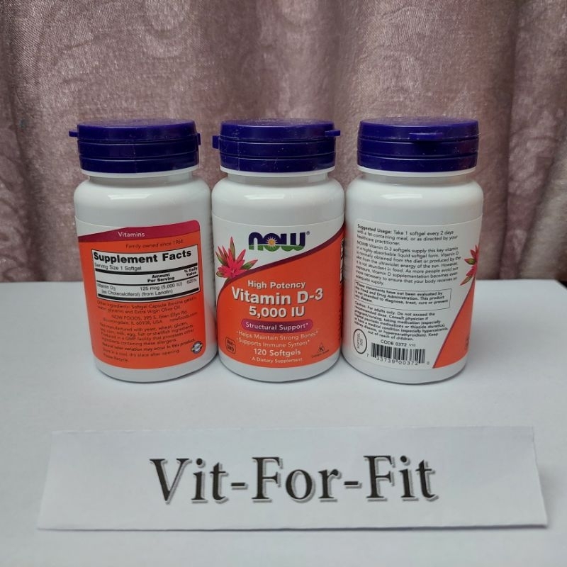 Now D3 5000 iu / 5000iu || D-3 5,000 iu / 5,000iu -- 120 softgels