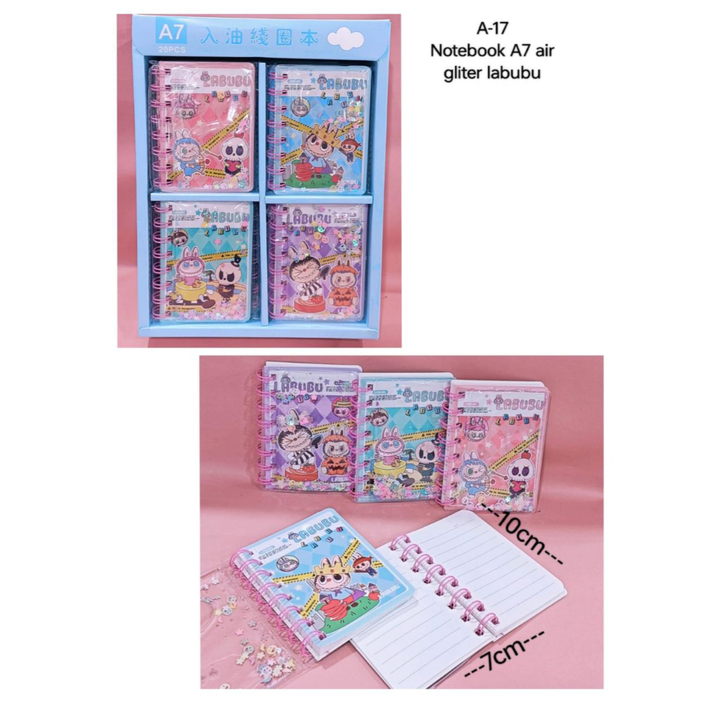 

Binder Notebook A7 Air Glitter Labubu | Pocket Memo | Mini Binder Labubu | Rabubu | Labubu | Buku Air | Mini Notes | Buku A7 - Paper, Stationery