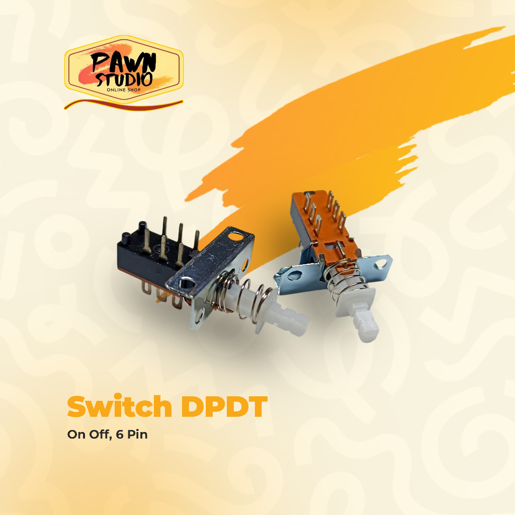 Push switch dpdt 6 pin 2x3 kaki