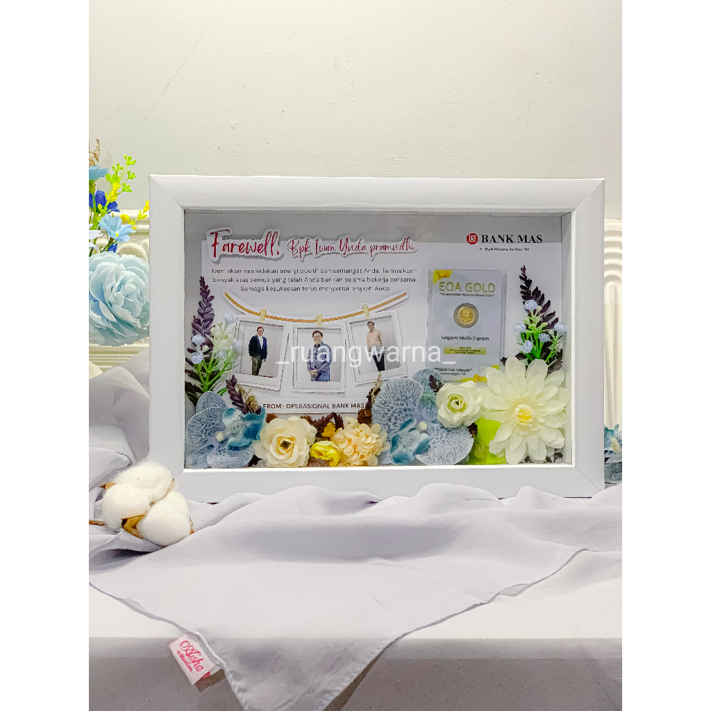 Pop Up Frame | Scrapbook Frame 3D | Frame Farewell | Frame dengan bunga Artifisial