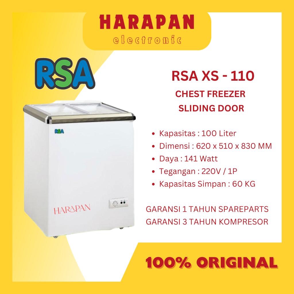 RSA XS 110 CHEST FREEZER BOX SLIDING DOOR 100L / LEMARI PEMBEKU KACA MAKANAN FROZEN FOOD BY GEA