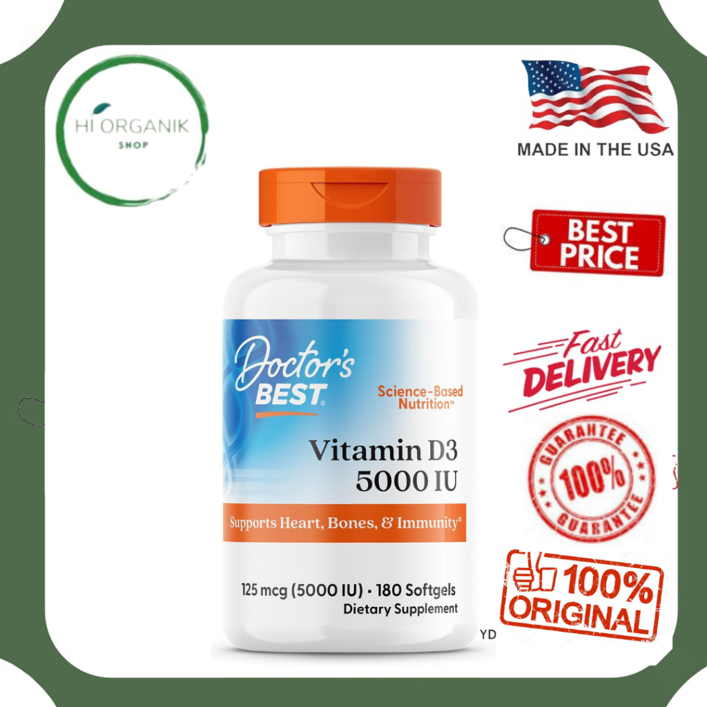 Doctor's Best Vitamin D3 D-3 D 3 5000 IU 180 Softgel ; D3 5000 IU 360 Softgel ; D3 5000 IU 720 Softg