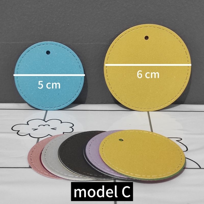 

(10pcs) hang tag gift tag polos kertas premium efek glitter glossy bentuk bulat