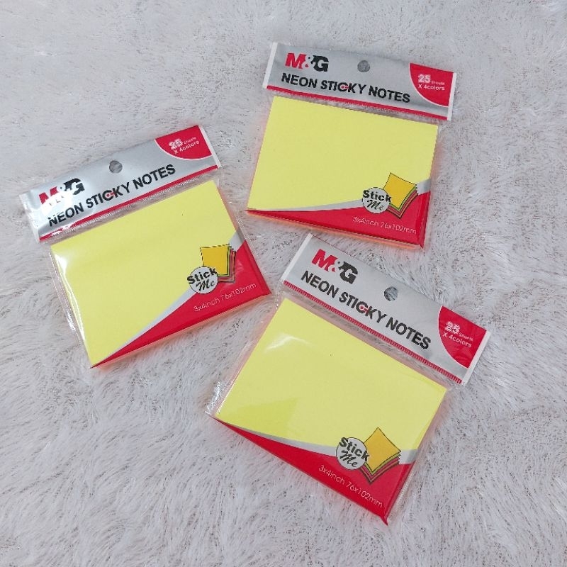 

M&G Memo Tempel Sticky Notes YS184 ukuran 76x102mm 4 warna neon
