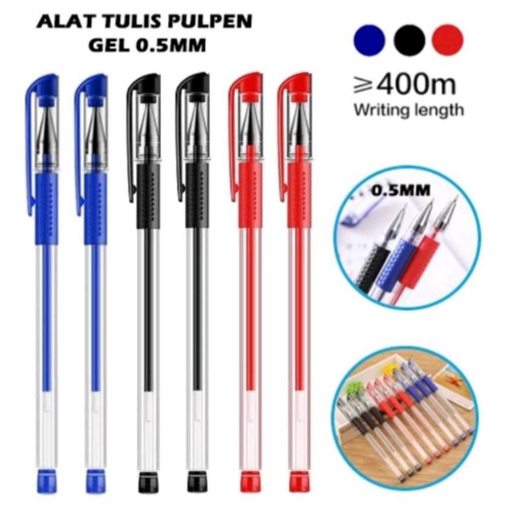 

PENA GEL 0.55 MM STANDAR PULPEN TINTA CAIR ALAT TULIS SEKOLAH KANTOR MURAH GROSIR