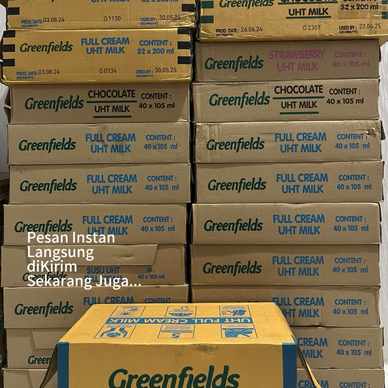 

Greenfields Uht 105ml full cream isi 40 pcs Per Cartoon