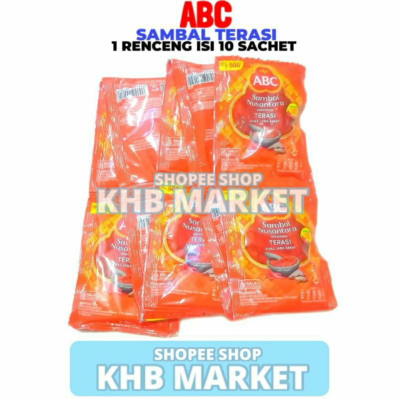 

Sambal Terasi ABC 1 Renceng Isi 10 Sachet 18GR