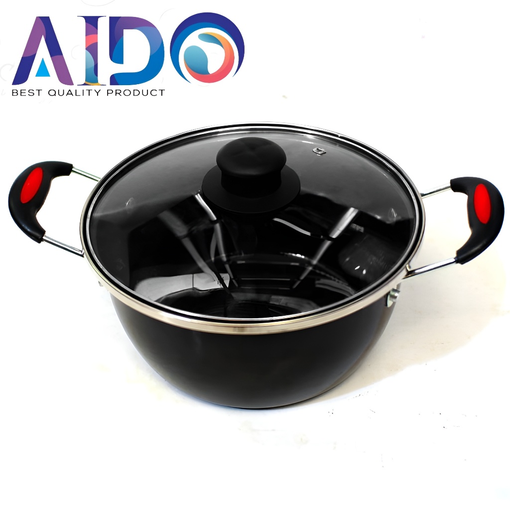 Panci Sop Banyak Ukuran / Panci Sop Enamel Stainless / Soup Pot Panci Susu Enamel