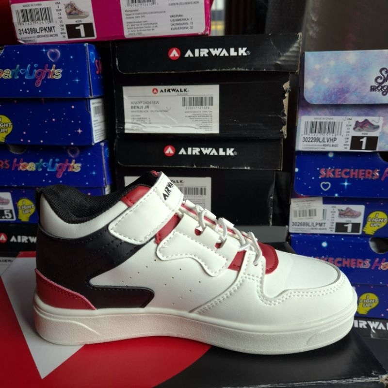 Airwalk Sepatu Sneakers Anak Laki-Laki BazelJR Warna Putih-Hitam| Boys Kids Sneakers Shoes Airwalk O