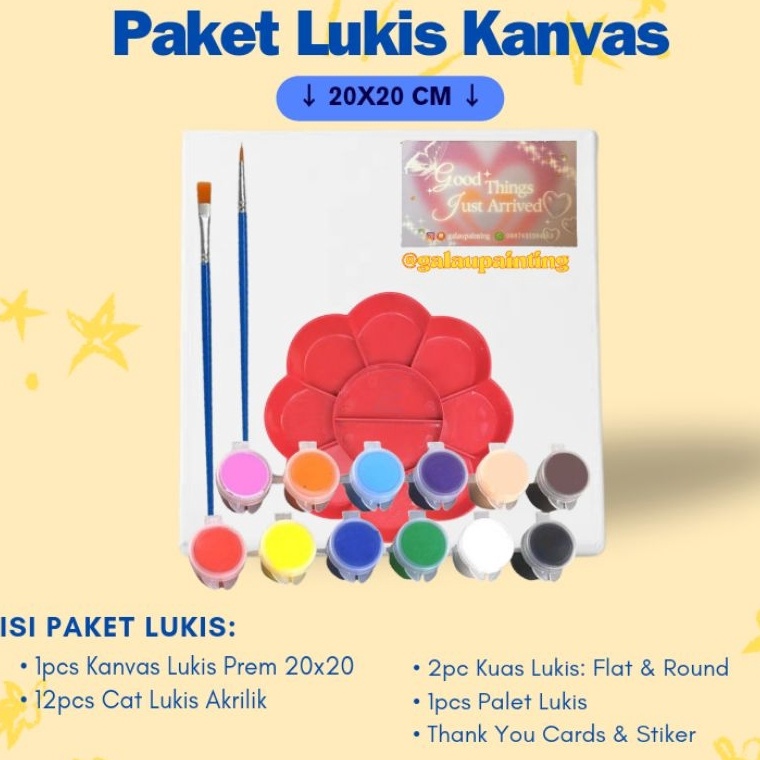 

Diskon Khusus Paket Lukis Kanvas 2x2cm Paket Lukis Kanvas 2x3cm Satu Set Lukis Kanvas Murah Paket Lukis Lengkap dengan Kuas Lukis Flat Round serta Cat Akrilik dan Cat Air Guitar 12pcs Palet Lukis Wadah Cat Paket Melukis Kanvas Premium by g