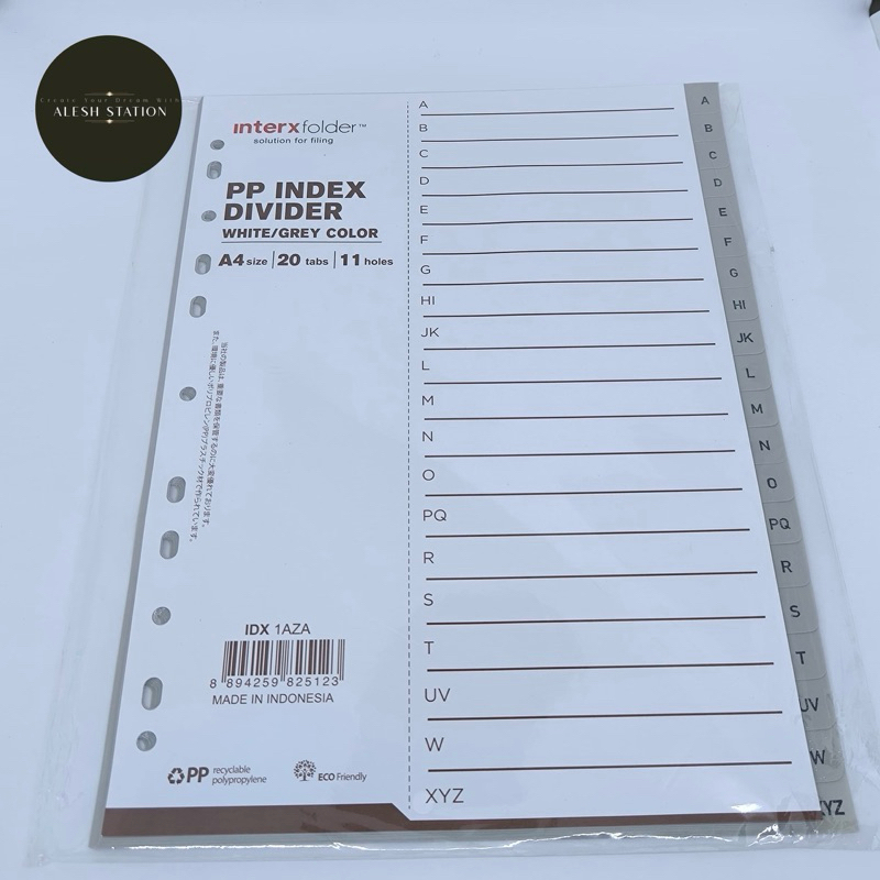 

Index Divider A4 Inter X / Pembatas Binder Ordner / A-Z Alfabet