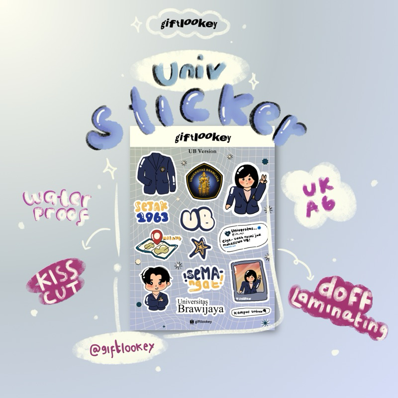 

[UB] Sticker Universitas/Sticker Lucu/Sticker Aesthetic/Sticker Kiss Cut