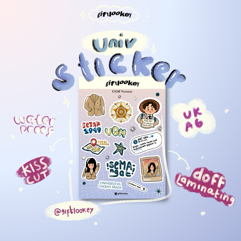 

[UGM] Sticker Universitas/Sticker Lucu/Sticker Aesthetic/Sticker Kiss Cut