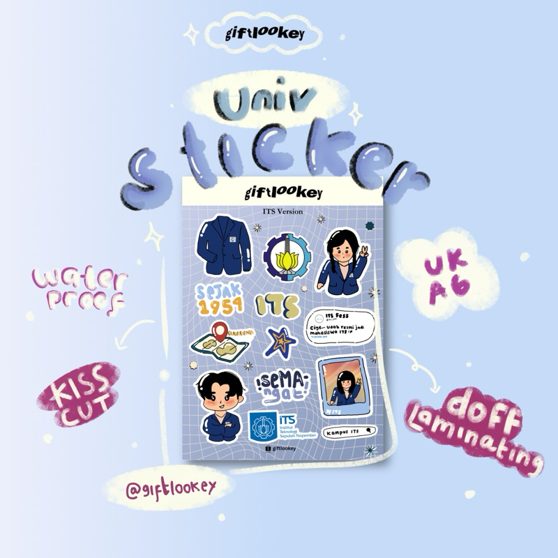 

[ITS] Sticker Universitas/Sticker Lucu/Sticker Aesthetic/Sticker Kiss Cut