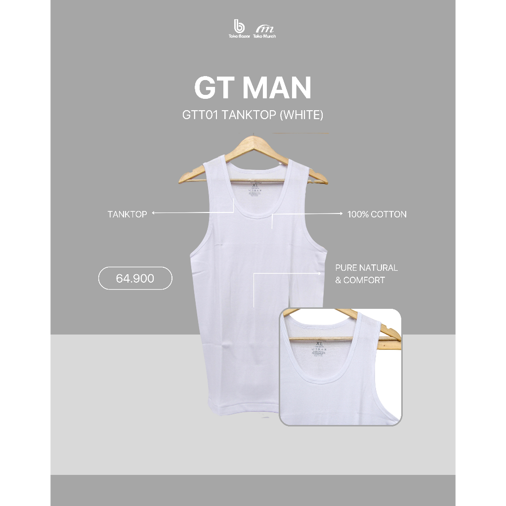 GTT01 TANKTOP Kaos Singlet Pria | Baju Dalam Pria | Singlet Pria | Tanktop