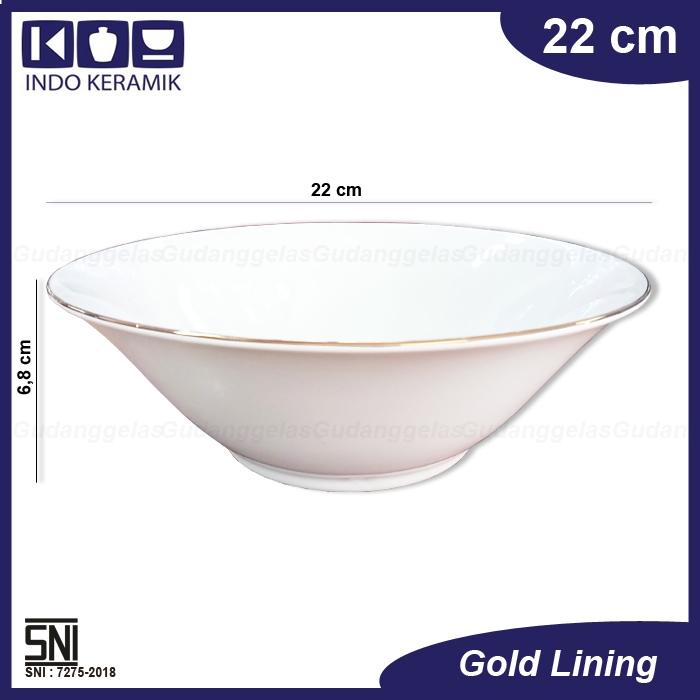 Mangkok Lis Sayur Indo Keramik 22cm/Mangkok Sayur/Mangkok Porcelain/Mangkok Ramen Besar/Mangkok Mie 