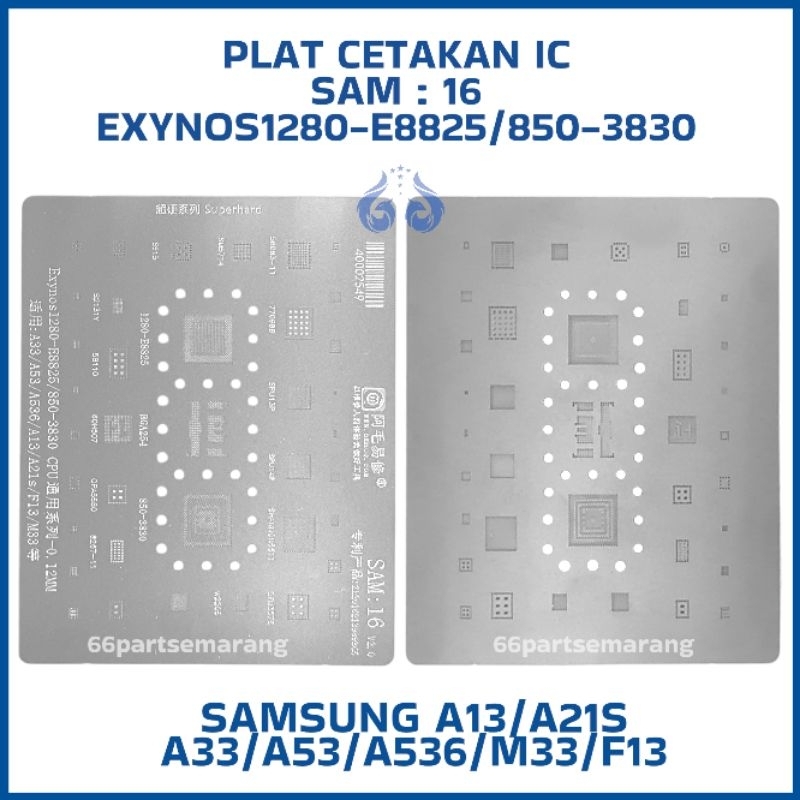 Plat Cetakan IC CPU Amoe BGA SAM16 EXYNOS1280 E8825 Original SAM 16 Samsung A13 / A21S / A33 / A53 /