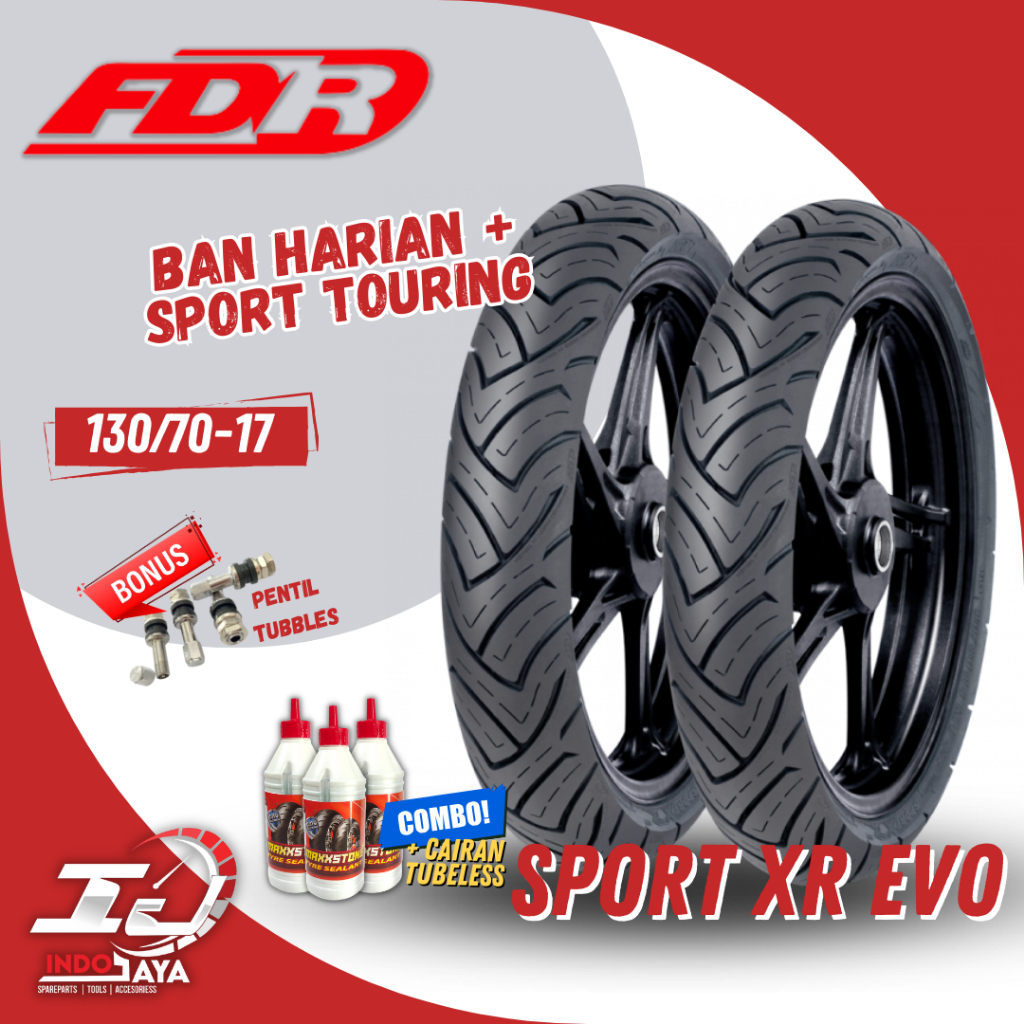 (BONUS PENTIL) BAN FDR SPORT XR EVO TUBELESS (130/70-17) RING 17 BAN MOTOR BEBEK / SUPERMOTO / MOTOR