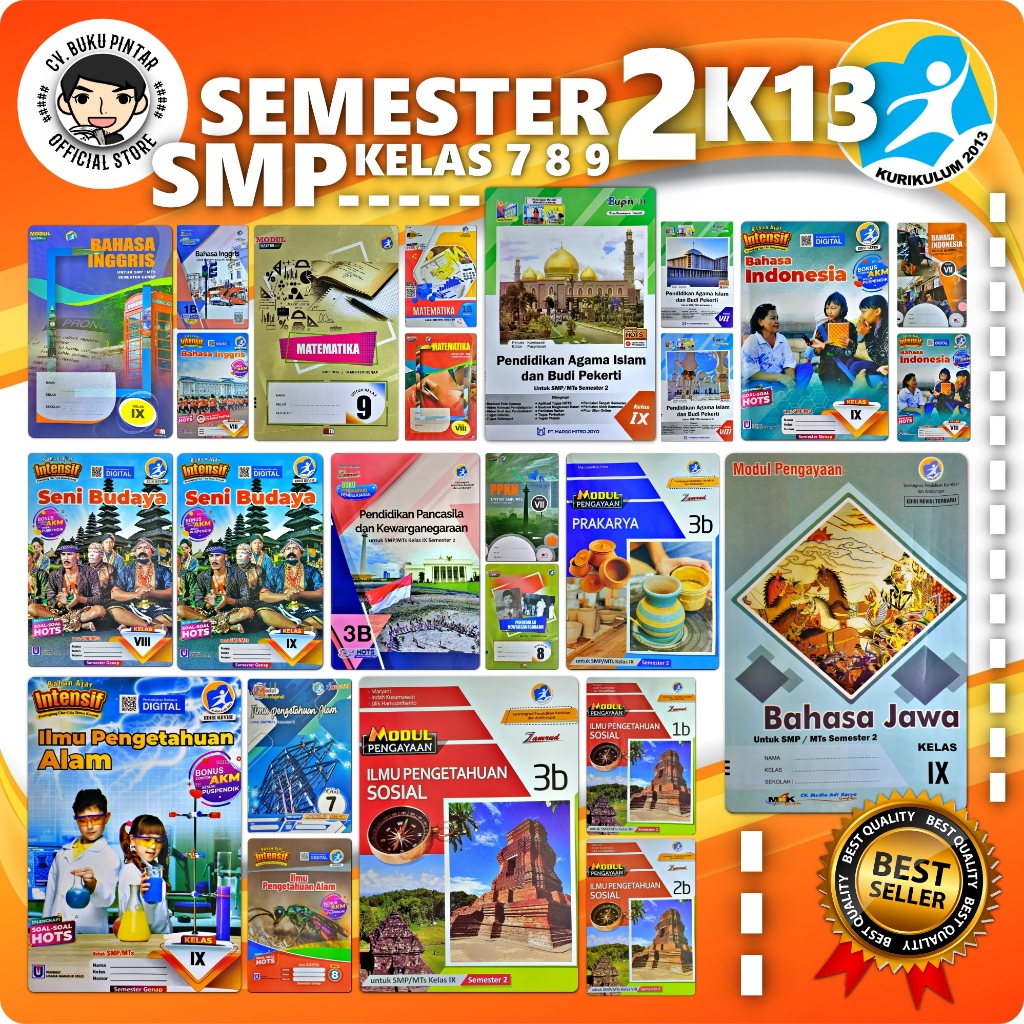 BUKU LKS SMP KELAS 7 8 9 KURIKULUM 13 K13 SEMESTER 2 | MATEMATIKA IPA IPS PENDIDIKAN PANCASILA PKN B