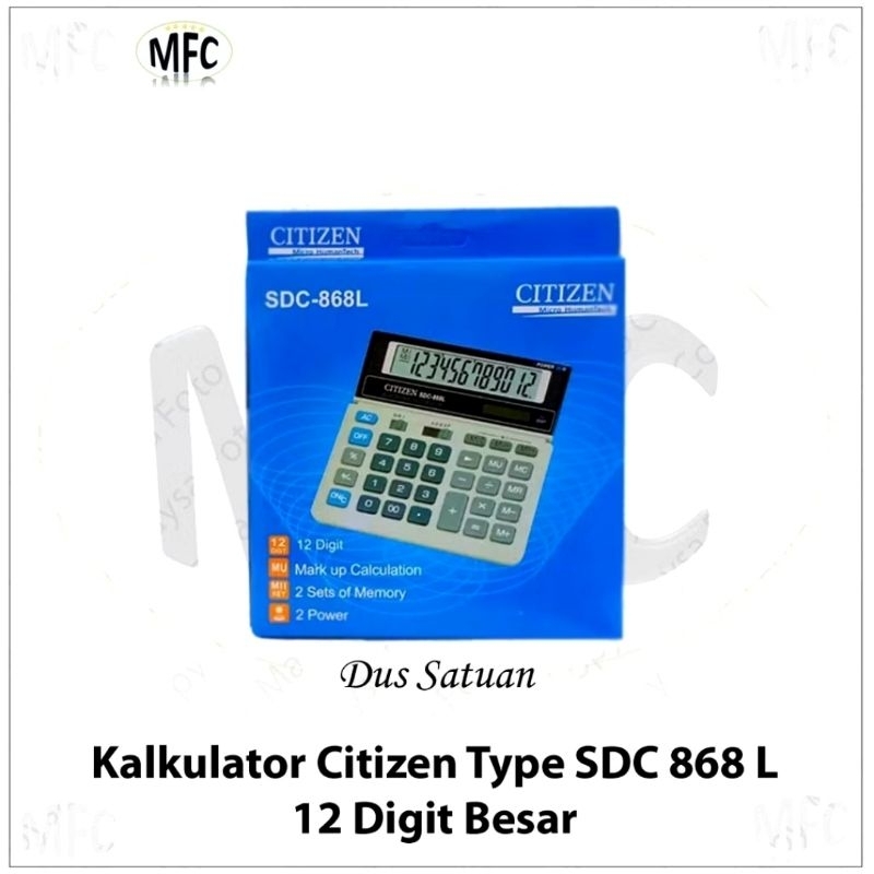 

kalkulator meja dagang 14&12 digit citizen ct 8614/sdc868l citizen