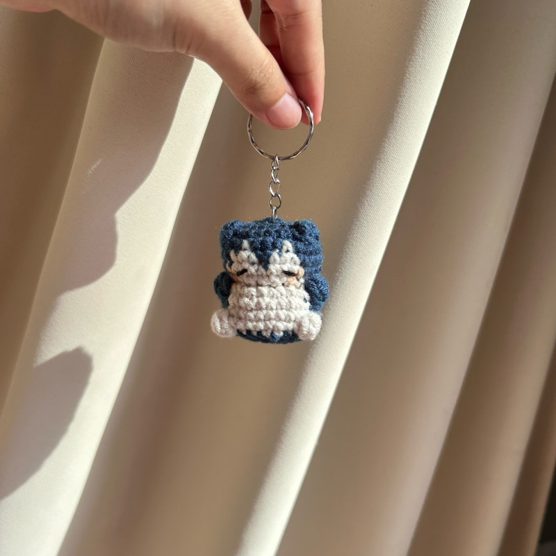 (Ready Stock) Gantungan Kunci Snorlax Rajut | Amigurumi | Keychain | Plush | Pokemon