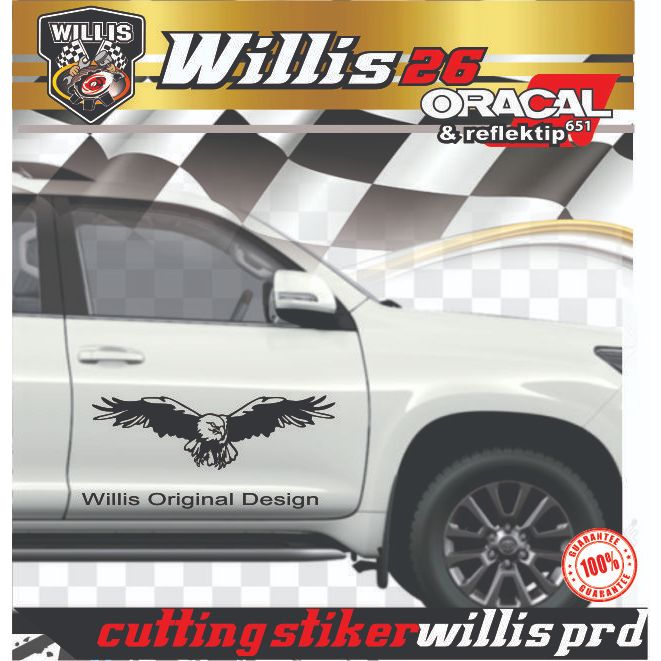sticker kap depan mobil kaca belakang universal motif burung elang cutting stiker