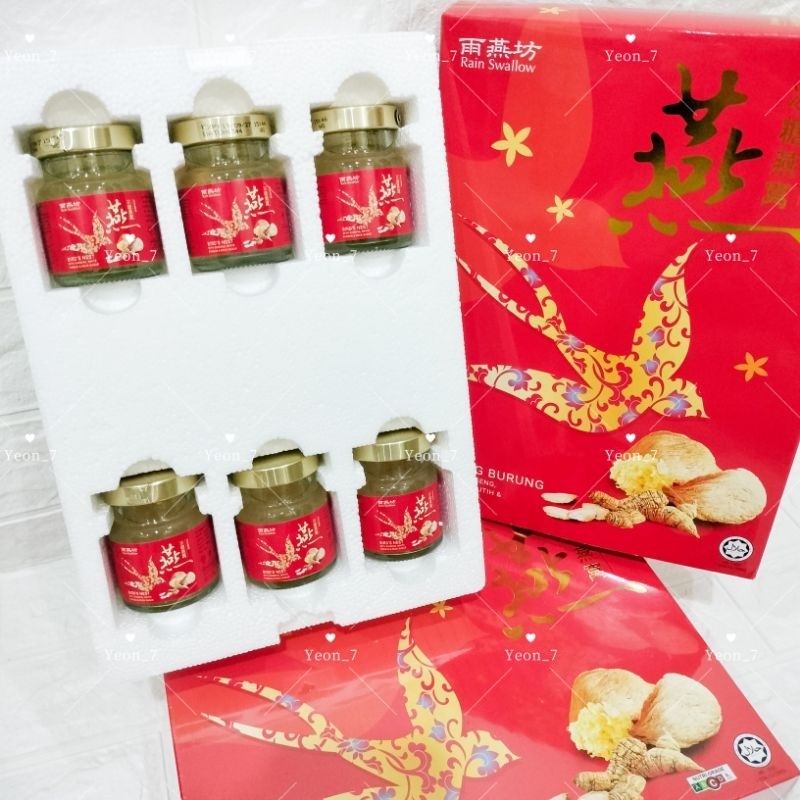 

Bird's Nest Birdnest with Ginseng White Fungus & Rock Sugar Yen Wo 1 Box isi 6 Botol Hamper Natal Chrismast Chinese New Year Imlek Mother Day Exp 2027