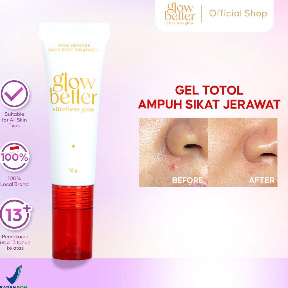 Glow Better Effortless Glow Acne Defense Daily Spot Treatment 1gr  Skincare untuk Menghilangkan Jera